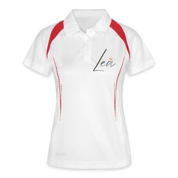 Princess Lea Crown Hemd – Name mit Buchstabe L - Frauen Polo atmungsaktiv - Weiß/Navy - Vorne