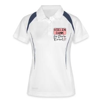 DANKESCHÖNGESCHENKE VIELEN DANK FÜR DEINEN EINSATZ - Frauen Polo atmungsaktiv - Weiß/Navy - Vorne