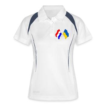 Drapeau des Pays-Bas et drapeau de l’Ukraine - Polo respirant Femme - blanc/marine - Devant