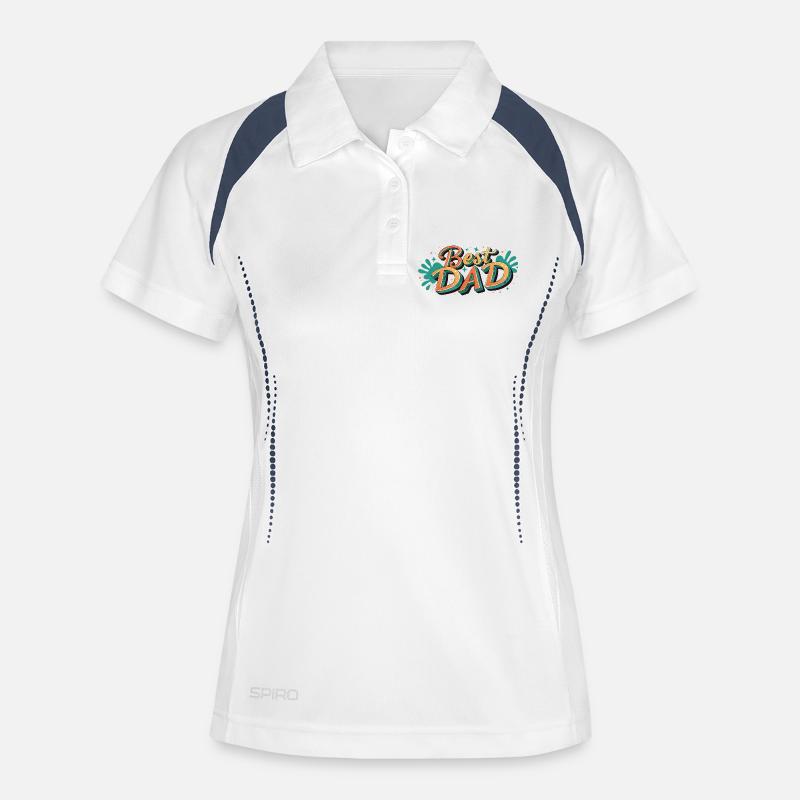 Best Dad Typography - Women's Polo breathable - white/navy