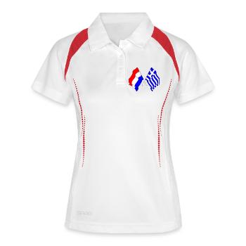 Drapeau des Pays-Bas et drapeau de la Grèce - Polo respirant Femme - blanc/marine - Devant