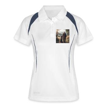 Art du berger allemand - Polo respirant Femme - blanc/marine - Devant
