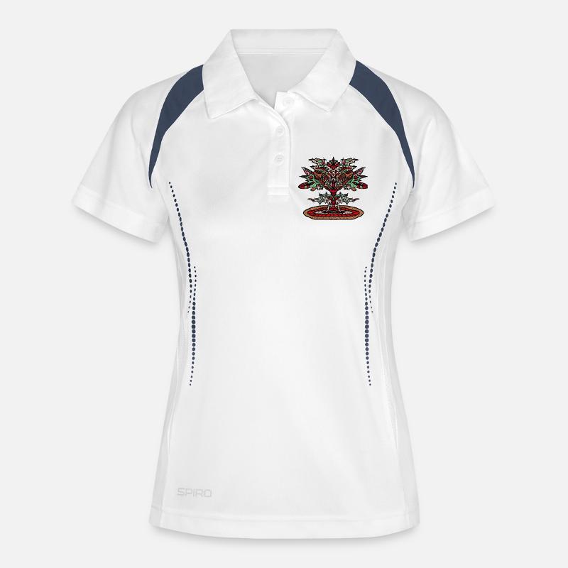 Totem Dragon Mandala Psychedelic - Women's Polo breathable - white/navy