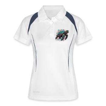 Schildkröte - Frauen Polo atmungsaktiv - Weiß/Navy - Vorne