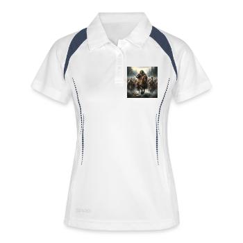 Krieger kantabrischer Stämme - Frauen Polo atmungsaktiv - Weiß/Navy - Vorne
