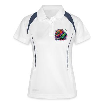 Schnecke - Frauen Polo atmungsaktiv - Weiß/Navy - Vorne
