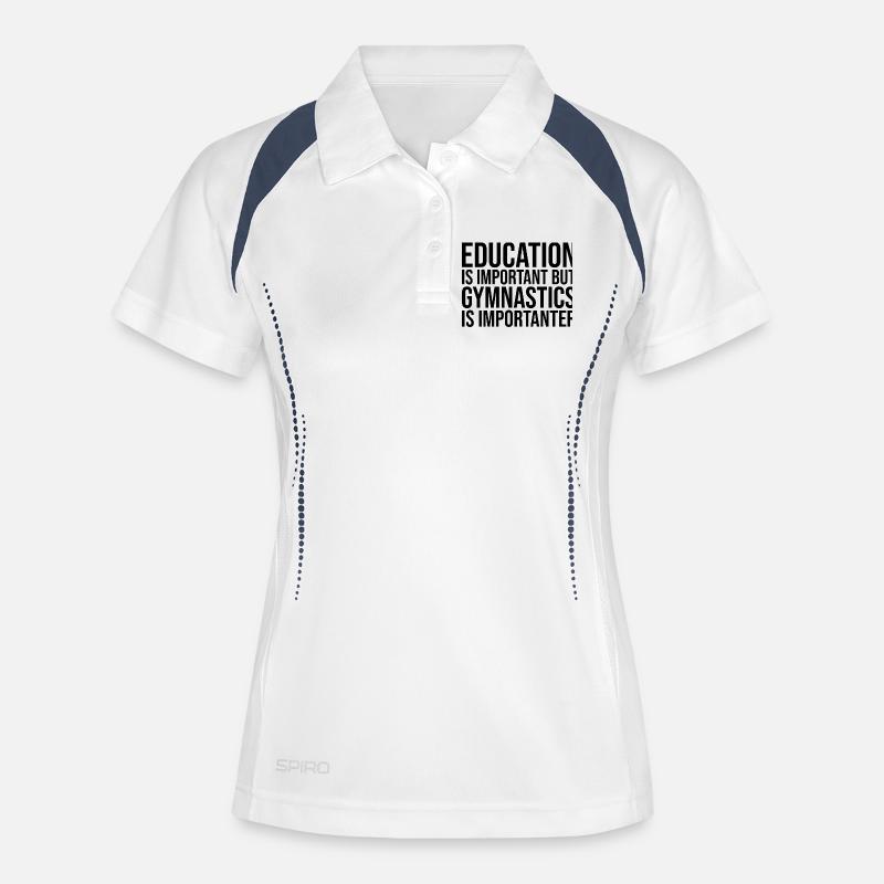 Gymnastics - Women's Polo breathable - white/navy