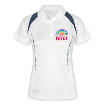 Pride pink #diversitymatters - Frauen Polo atmungsaktiv - Weiß/Navy - Vorne