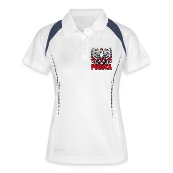 Polen Polska polnisch rot weiß Geschenk - Frauen Polo atmungsaktiv - Weiß/Navy - Vorne