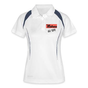 VIELEN DANK. GELIEBTE. DANKE HERRIN. GELIEBTE - Frauen Polo atmungsaktiv - Weiß/Navy - Vorne