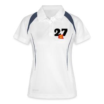 Normandie - Eure - 27 - Frauen Polo atmungsaktiv - Weiß/Navy - Vorne