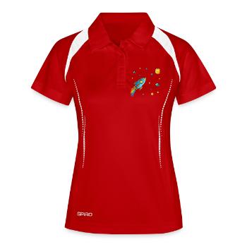 Adventure Space - Women's Polo breathable - white/navy - Front