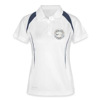 Emblème de la Foi avant la Peur - Polo respirant Femme - blanc/marine - Devant