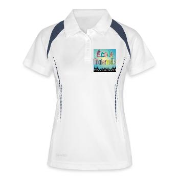 École Maternelle CHATS - Polo respirant Femme - blanc/marine - Devant