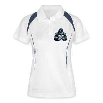 Game On Gorilla : le défi ultime du joueur - Polo respirant Femme - blanc/marine - Devant