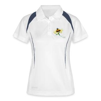 Abeille Happy Summer Motif Fleur D’abeille - Polo respirant Femme - blanc/marine - Devant