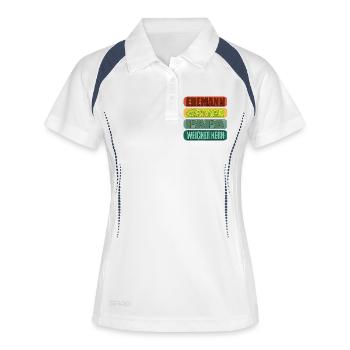 VATERTAG EHEMANN PAPA GARTEN GÄRTNER - Frauen Polo atmungsaktiv - Weiß/Navy - Vorne