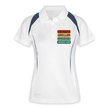 VATERTAG PAPA GRILLEN EHEMANN - Frauen Polo atmungsaktiv - Weiß/Navy - Vorne