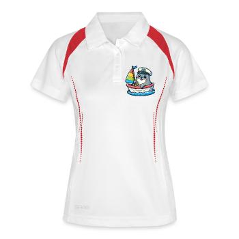 Voilier : le navigateur nautique - Polo respirant Femme - blanc/marine - Devant