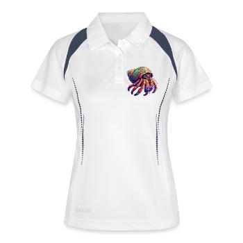 Bernard-l'ermite - Polo respirant Femme - blanc/marine - Devant