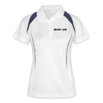 Developer Spruch Coden Softwareentwickler Nerd - Frauen Polo atmungsaktiv - Weiß/Navy - Vorne