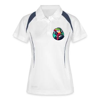 Assistance par chat professionnel Parrot - Polo respirant Femme - blanc/marine - Devant