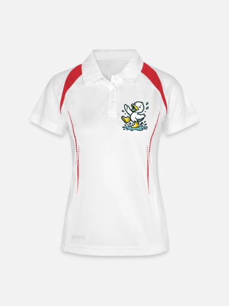 Splashy Quacker: The Puddle-Hopping Duck - Women's Polo breathable - white/navy