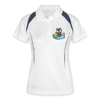 Splashy Frog : Escapades en scooter des mers - Polo respirant Femme - blanc/marine - Devant