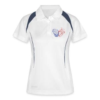 Cerveau et cœur - Polo respirant Femme - blanc/marine - Devant