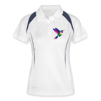 Kolibri - Frauen Polo atmungsaktiv - Weiß/Navy - Vorne
