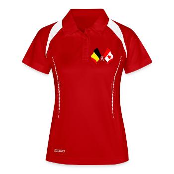 Drapeau de la Belgique, drapeau du Canada - Polo respirant Femme - blanc/marine - Devant