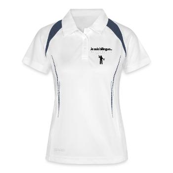 I am Bilingual - Women's Polo breathable - white/navy - Front