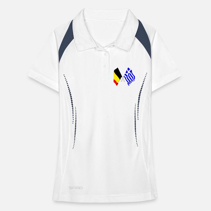 Drapeau Belgique, drapeau Grèce Polo respirant Femme