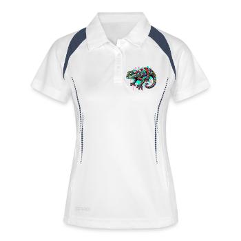 Gecko - Polo respirant Femme - blanc/marine - Devant