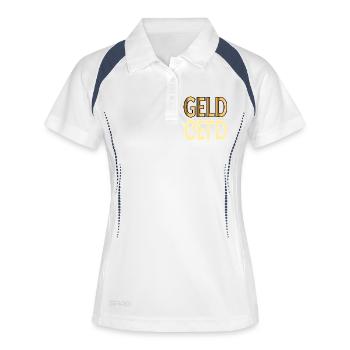 GELDZAHLUNG GELD - Frauen Polo atmungsaktiv - Weiß/Navy - Vorne
