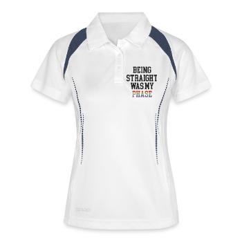 LGBT Pride Month - Hetero zu sein war meine Phase - Frauen Polo atmungsaktiv - Weiß/Navy - Vorne