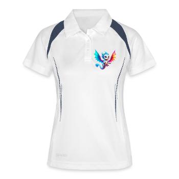 Drache - Frauen Polo atmungsaktiv - Weiß/Navy - Vorne