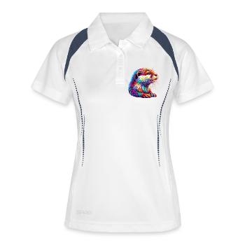 Loutre - Polo respirant Femme - blanc/marine - Devant