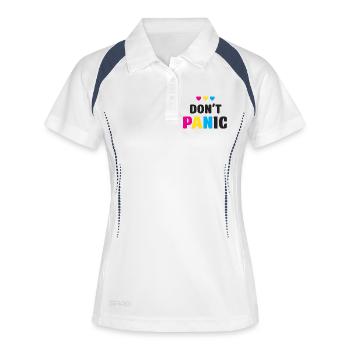 LGBT Pride Month - Keine Panik - Frauen Polo atmungsaktiv - Weiß/Navy - Vorne