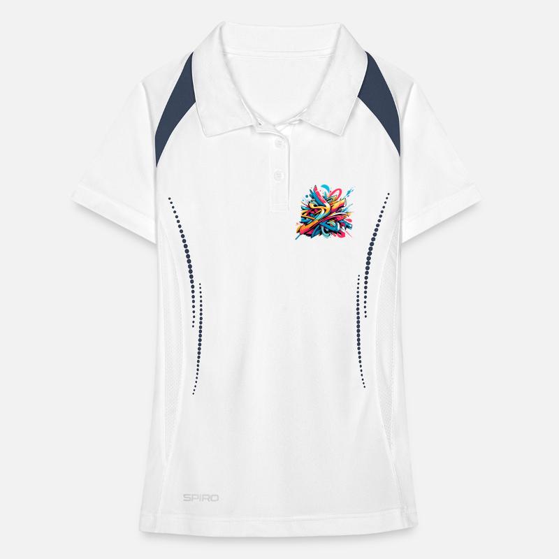 Cool Colorful Dynamic Graffiti Illustration Women's Polo breathable