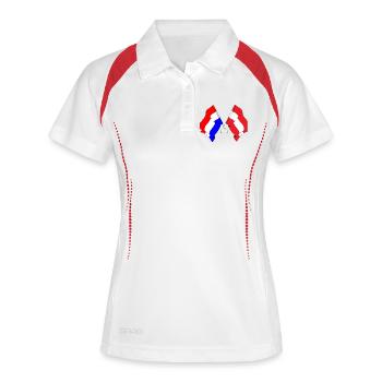 Drapeau Pays-Bas, drapeau Autriche - Polo respirant Femme - blanc/marine - Devant