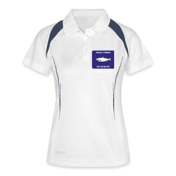 Frisch wie eine Kakerlake - Frauen Polo atmungsaktiv - Weiß/Navy - Vorne
