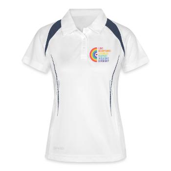 Mois de la fierté LGBT - Amour. Acceptation. Bonté - Polo respirant Femme - blanc/marine - Devant