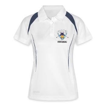 Skieur Sports d’hiver Dicton Patinage sur glace Neige Froid - Polo respirant Femme - blanc/marine - Devant