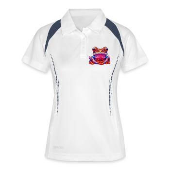 Grenouille - Polo respirant Femme - blanc/marine - Devant
