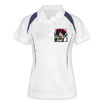 Black Forest Costume: Tradition & Tattoo Art - Women's Polo breathable - white/navy - Front