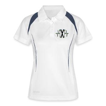 Hockey sur glace Snowboard Sports d’hiver Neige Wiinter - Polo respirant Femme - blanc/marine - Devant