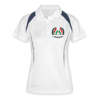 Flags Hungary laurel wreath banner - Women's Polo breathable - white/navy - Front