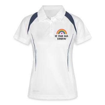 Mois de la fierté LGBT - Soyez votre propre arc-en-ciel - Polo respirant Femme - blanc/marine - Devant