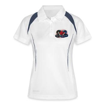 motif serpent Cobra dynamique et coloré - Polo respirant Femme - blanc/marine - Devant